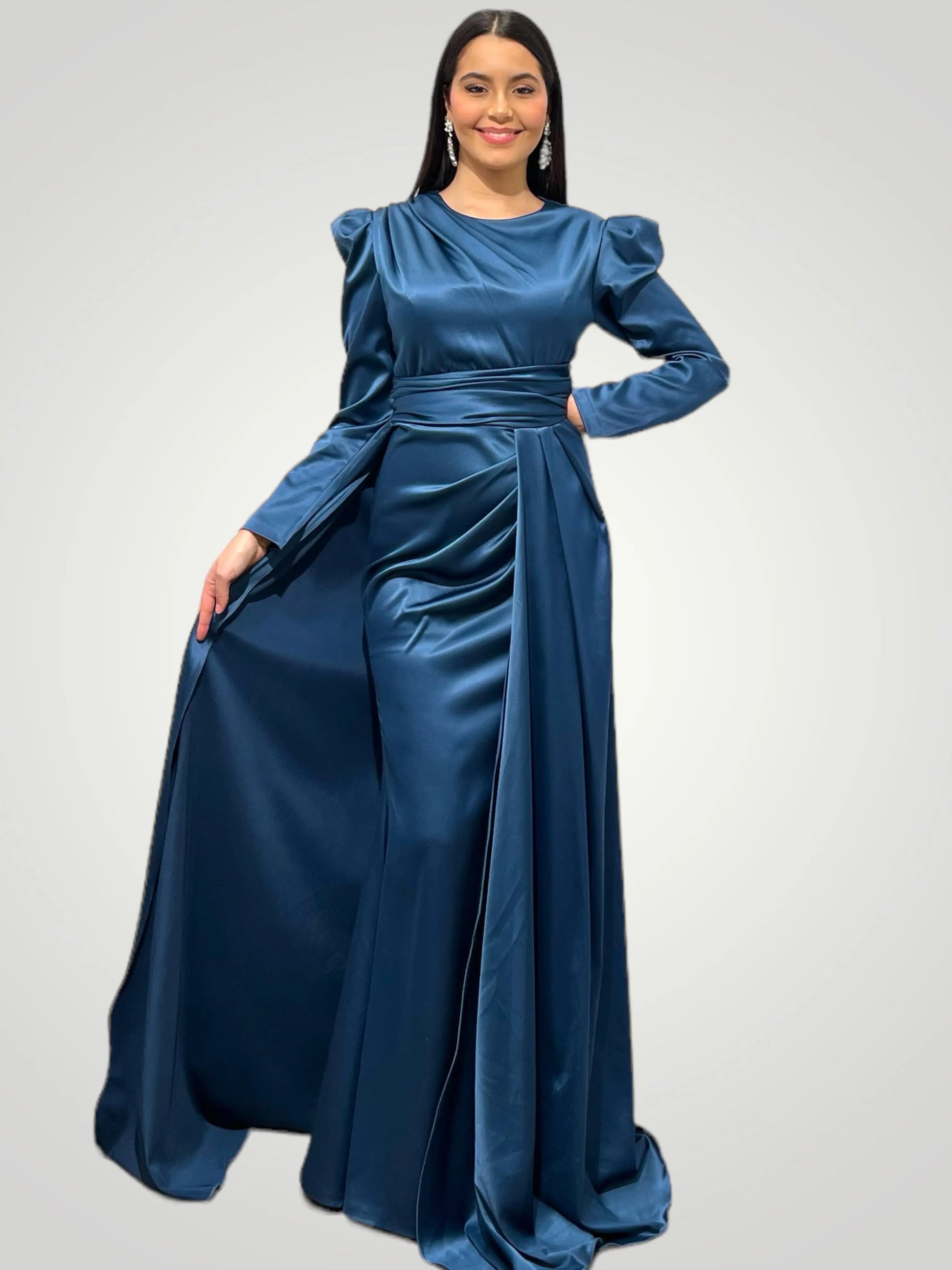 Robe de Soirée en Satin de Colmar - L'Élégance Française par Amir Couture - AmirCouture 